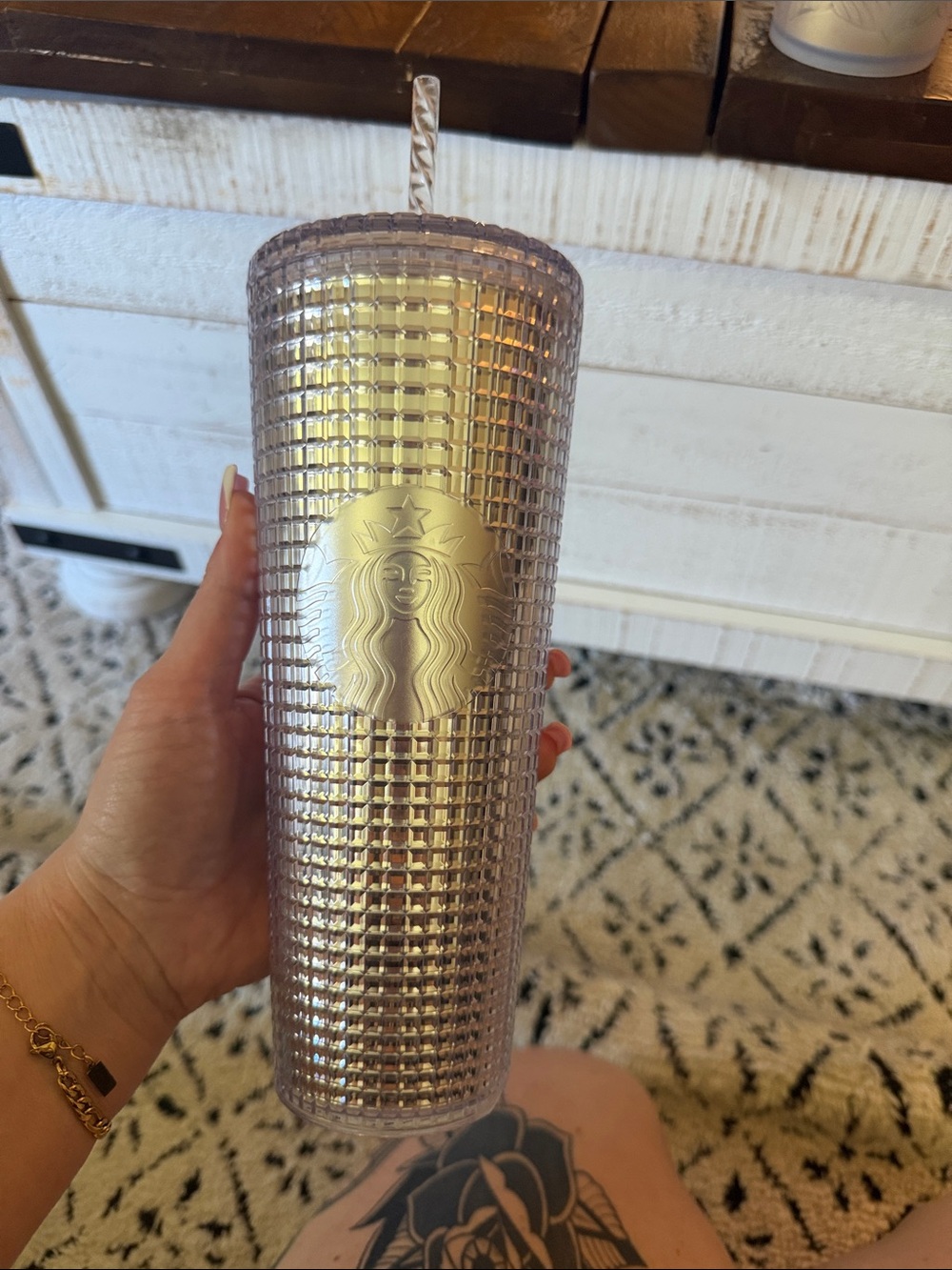 Starbucks Purple Iridescent Studded Tumbler with Gold Logo